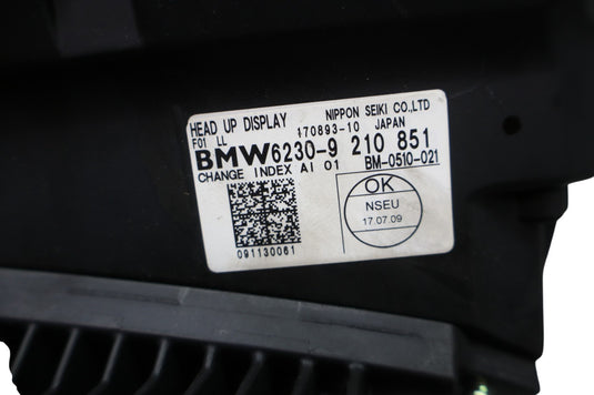 09-11 BMW 750Li Front Dashboard Heads Up Display Unit Panel 62309210851 Oem
