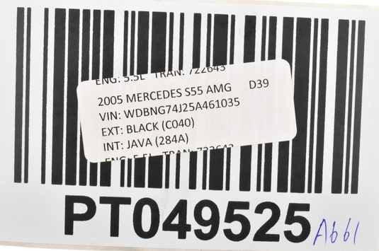 03-08 Mercedes W220 S55 AMG SL55 AMG Right Air Pump Check Valve EGR Emission Oem