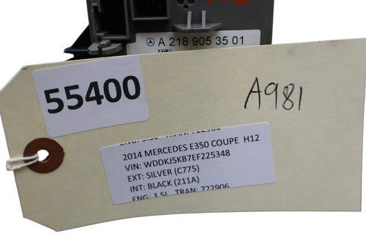 14 Mercedes W212 E350 E400 Ignition Switch Control Module 2189053501 Oem