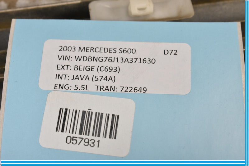 Load image into Gallery viewer, 00-06 Mercedes S500 S600 W220 Front Right Passenger Door Rub Strip Molding Oem
