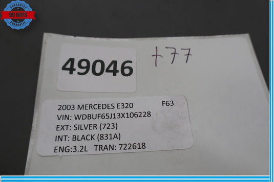 03-06 Mercedes E350 W211 Trunk Handle Trim Panel Cover 2117500193 Oem