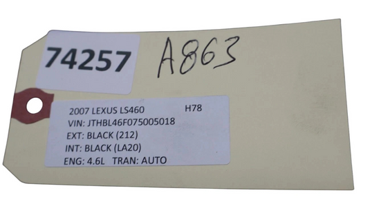 07-17 Lexus LS460 LS600h Front Left Side Exterior Door Handle W / Keyless Go Oem
