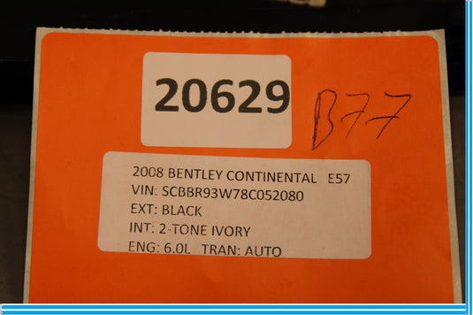 06-12 Bentley Continental Front Right Passenger Side B Pillar Trim Black Oem