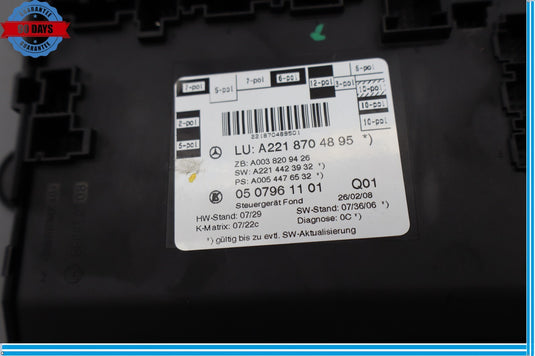 07-13 Mercedes  W221 S550 S450 S65 AMG Rear Left Side Door Control Module ECU Oe