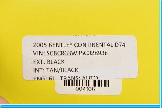 2005 Bentley Continental Rear Left Driver Seat Upper Cushion 3W3885511F OEM