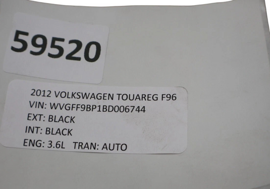 11-17 Volkswagen Touareg Rear Right Passenger Side Door Window Auto Glass Oem