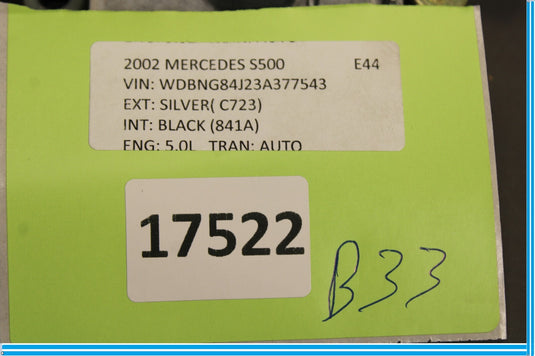 00-06 Mercedes S500 S600 Moonroof Sunroof Sun Roof Regulator Motor Oem
