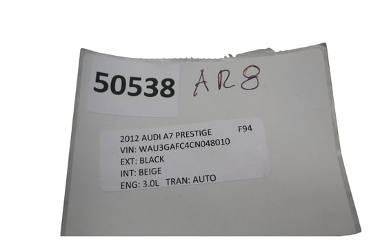 12-18 Audi A7 Center Console Armrest Arm Rest Pad Cover Leather Beige OEM