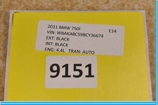 09-12 BMW 750i 750Li Front Left Driver Seat Back Cover Trim Panel Black Oem