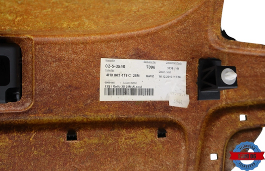 11-18 Audi A8 Quattro Rear Trunk Deck Shelf Speaker Package Trim Cover Panel Oem