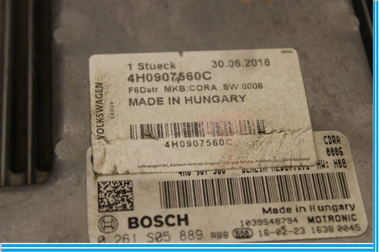 11-12 Audi A8L Quattro ECU ECM Engine Control Module Unit 4H0907560A OEM