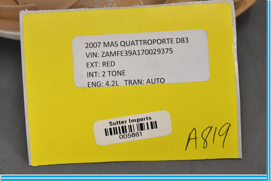 04-08 Maserati Quattroporte Front Left Driver Seat Lower Trim Cover Oem