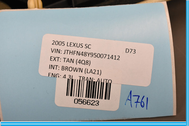 Load image into Gallery viewer, 02-10 Lexus SC430 Convertible Rear Right Side Roof Upper Quarter Trim Oem
