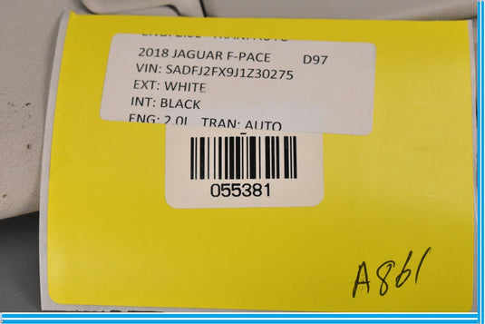 18-20 Jaguar E-Pace Front Right Side Passenger Sun Visor Sunvisor Oem