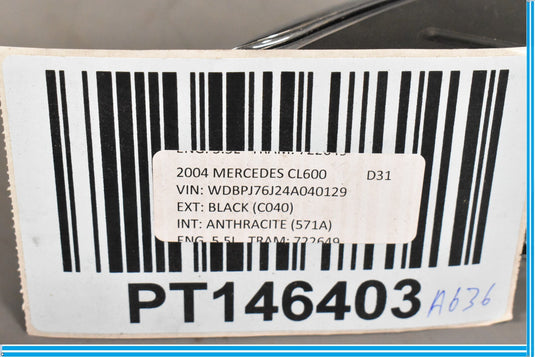 00-06 Mercedes CL500 CL600 W215 Front Left Driver Seat Upper Belt Trim Oem