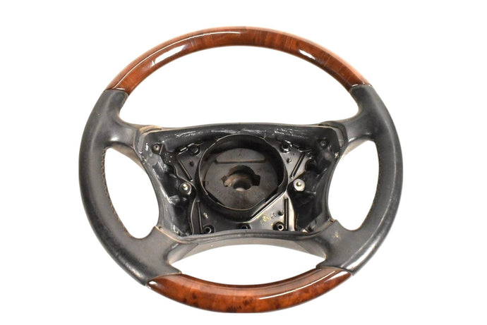 00-06 Mercedes CL500 CL600 W215 Driver Steering Wheel Woodgrain Trim Oem