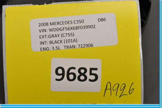08-14 Mercedes C300 C350 W204 Right Passenger Side Seat Plastic Cover Trim Oem