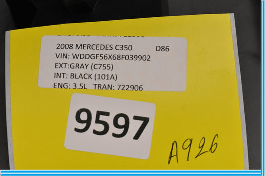 08-11 Mercedes W204 C300 C350  Front Left Side Seat Trim Panel Cover Oem