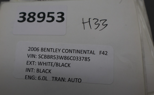 06-12 Bentley Continental Front Right Passenger Side Seat Headrest 3W5881901 Oem