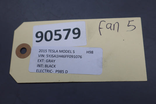 12-20 Tesla Model S Right Side Engine Radiator Cooling Fan Shroud Motor Oem