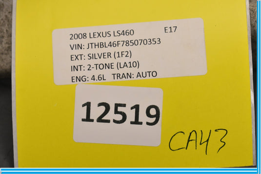 07-17 Lexus LS460 Right Passenger Side Lower Suspension Control Arm Oem