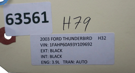 02-05 Ford Thunderbird Convertible Top Roof Button Switch Black 3W4T14529ADW Oem