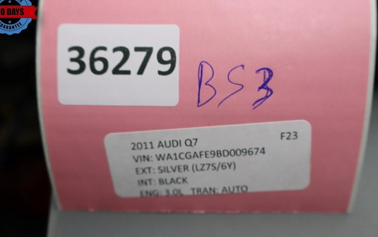 07-15 Audi Q7 Rear 3rd Third Row Seat Lower Bottom Cover Cushion 4L0885375A Oem