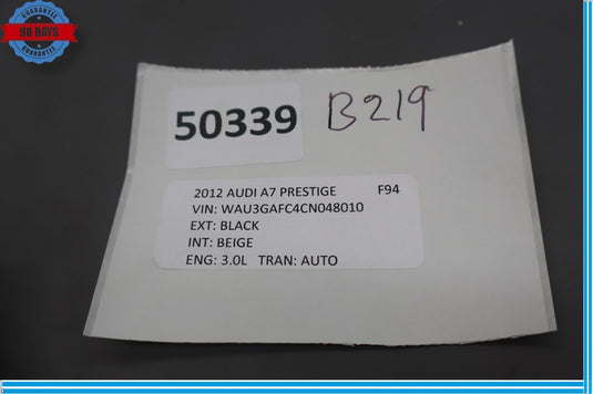 12-15 Audi A7 Quattro Front Left Side Center A Pillar Trim Cover Lining Oem