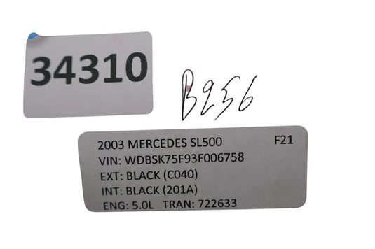 Mercedes R230 SL550 SL55 Convertible Top Right Side Load Assist Cylinder OEM