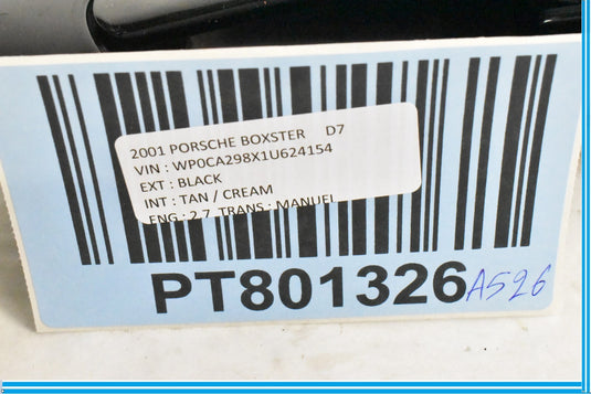 97-04 Porsche Boxster 986 Front Right Passenger Exterior Door Handle OEM