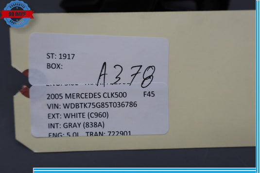 03-09 Mercedes CLK500 W209 Left Top Cover Boot Lid Hinge Bracket Support Oem