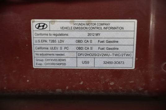 09-14 Hyundai Genesis Front Engine Hood Bonnet Panel Assembly Red Oem