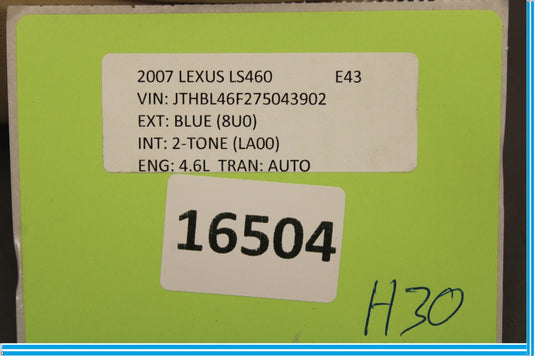 07-09 Lexus LS460 Front Left Driver Side Seat head Rest Headrest Oem