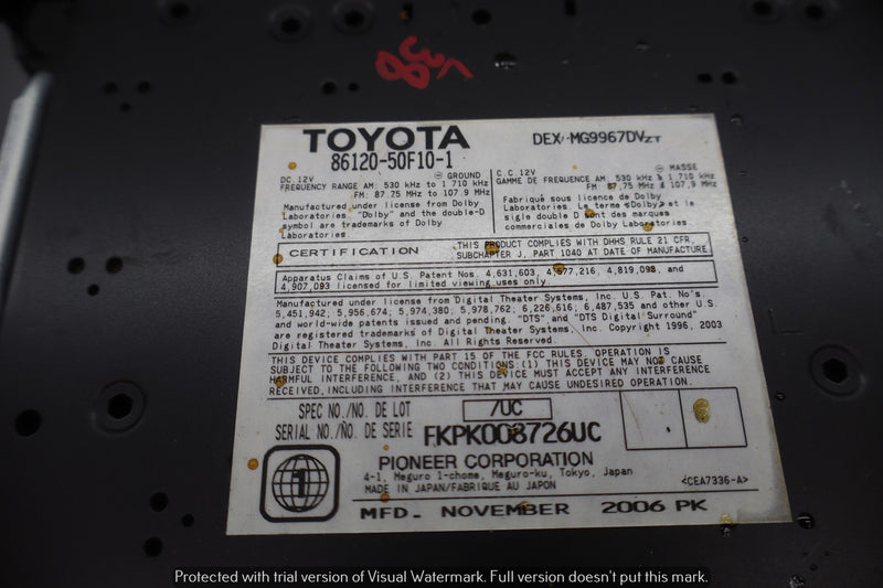 Load image into Gallery viewer, 07-09 Lexus LS460 AM FM Radio Stereo CD Player Pioneer 8612050F00 Oem
