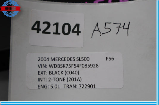 03-08 Mercedes R230 SL500 Front Left Driver Side Door Control Module Oem
