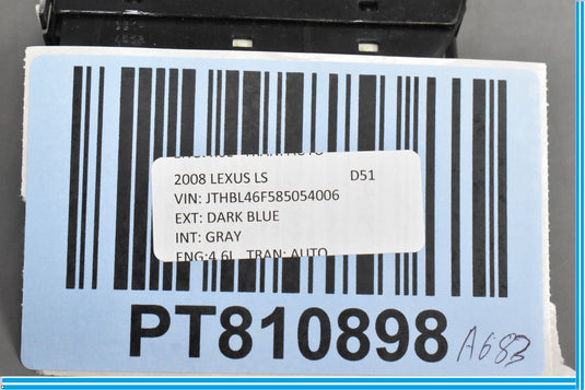 07-12 Lexus LS460 Electronic Parking Brake Control Switch W/ Trim Oem