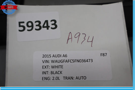 12-15 Audi A6 Quattro Front Right Passenger Side Sun Visor Sunvisor Oem