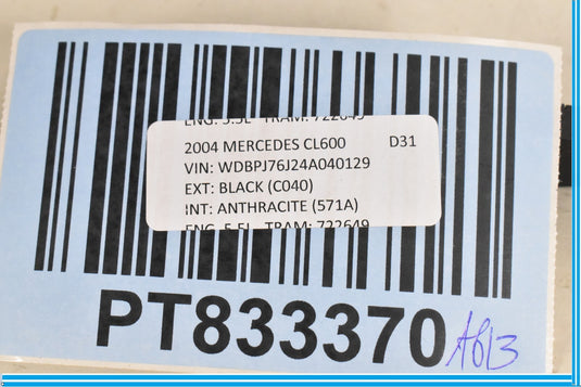 03-06 Mercedes CL500 CL600 W215 Right Passenger SRS Indicator Switch Oem