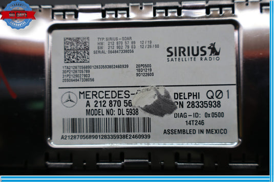10-17 Mercedes W164 GL450 ML350 Sirius Satellite Radio Receiver A2129027903 Oem
