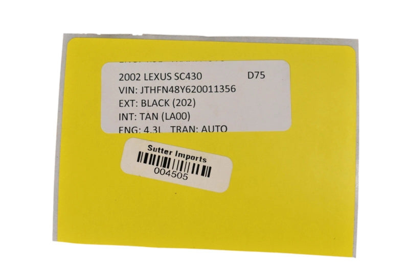 Load image into Gallery viewer, 02-05 Lexus SC430 Front Right Passenger Side Upper Seat Cushion 7107324360 Oem
