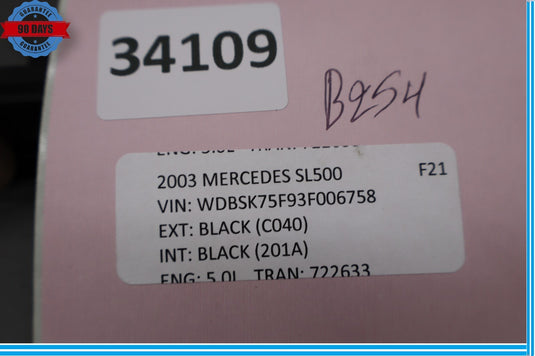 03-12 Mercedes R230 SL500 Parking Sensors Off Switch Button A2308201210 Oem
