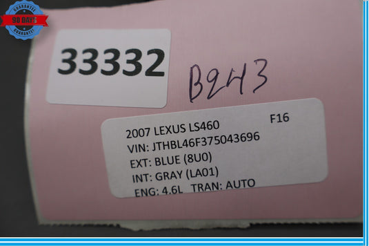 07-12 Lexus LS460 LS460L Rear Right Passenger Side Exterior Door Handle Oem