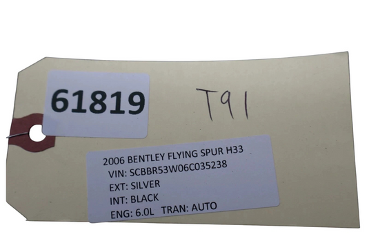 06-12 Bentley Continental Flying Spur Front Left Interior A Pillar Trim Oem