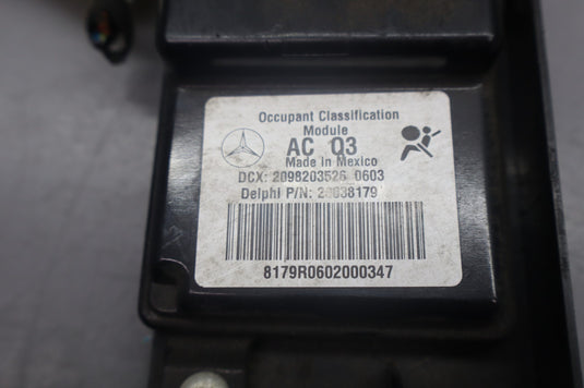 03-09 Mercedes W209 CLK350 CLK550 Right Seat Occupancy Sensor Mat SRS Module Oem