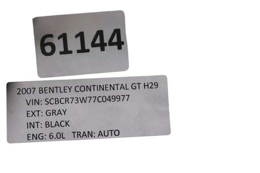 07-10 Bentley Continental GT Coupe Headliner Cover Roof Trim 3W8867501AT OEM