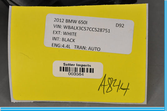 12-18 BMW 650i F12 Rear Left Driver Upper Seat Cushion Belt Guide Black  Oem