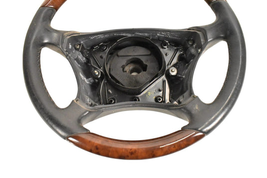00-06 Mercedes CL500 CL600 W215 Driver Steering Wheel Woodgrain Trim Oem