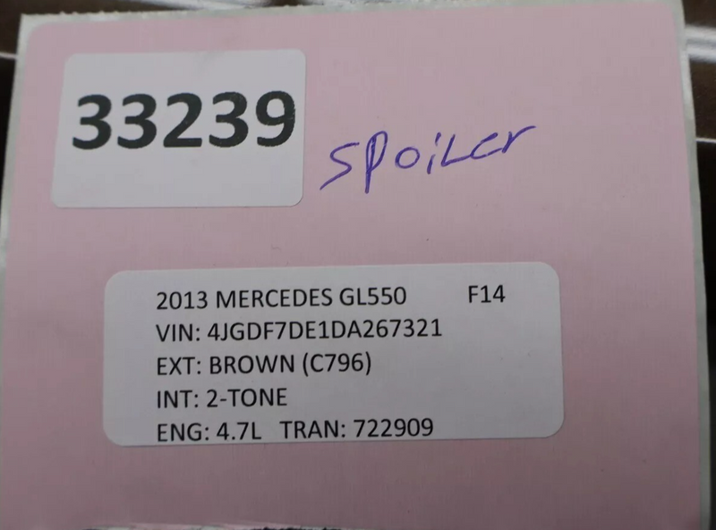 Load image into Gallery viewer, 13-14 Mercedes GL450 GL550 Trunk Lid Molding Trim Spoiler Wing 1667930288 Oem
