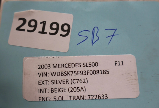 03-06 Mercedes-Benz SL500 Left Driver Side Seat Back Cover Panel A2309100039 Oem