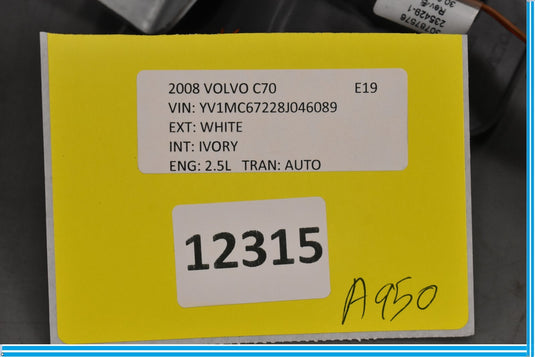 06-13 Volvo C70 Left Driver Side Upper Convertible Roof Lock Latch Catch Oem